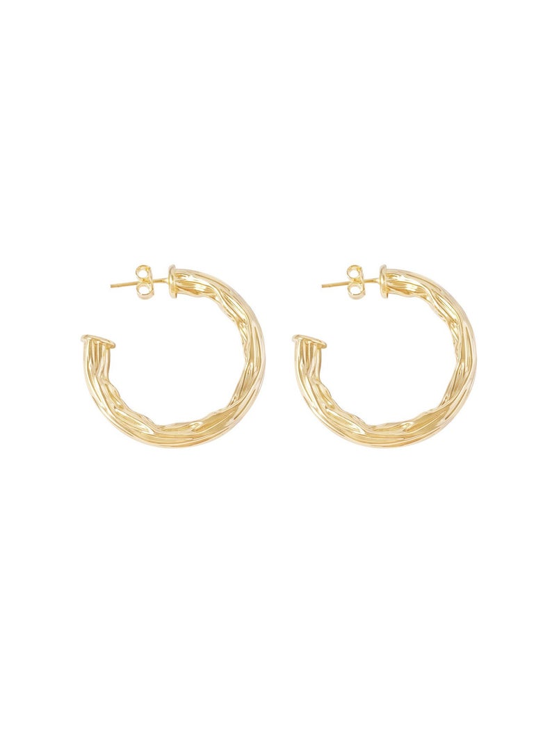 Medium Thick Hammered Hoops, Small, Medium or Large (K10-12)-2